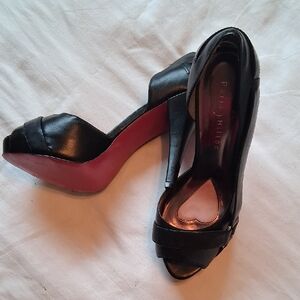 Paris Hilton Black and Red Heels